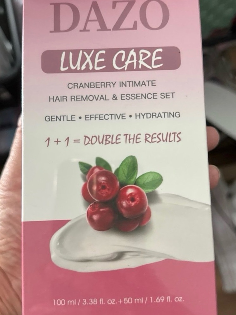 Luxe Care Cranberry Intimate Hair Removal & Essence Set - Pink